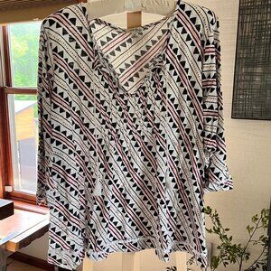 Lucky Brand 3/4 Quarter Sleeve Lightweight Top